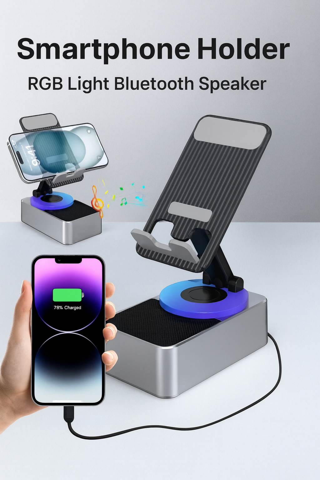 WYS-2301BT 3-in-1 Bluetooth Speaker with Phone Stand & Power Bank