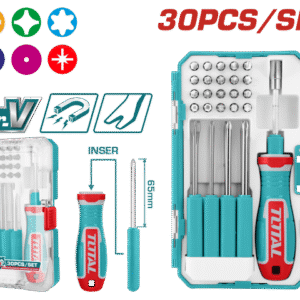 30 Pcs Interchangeable screwdriver and bits set